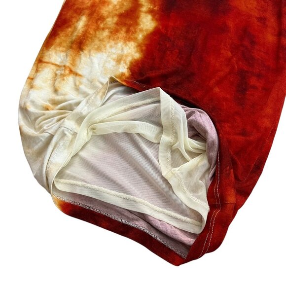 Isabel‎ de Pedro Tie Dye Knee Length Bodycon Dress Red Size 4 Baddie Maximalist - Picture 3 of 8